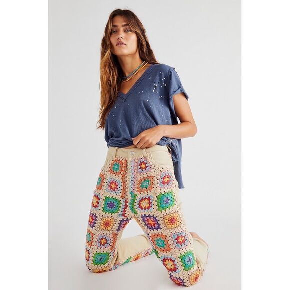 Free People x We The Free Crochet Zuri Mom Jeans $198 - Picture 3 of 10